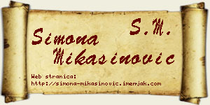Simona Mikašinović vizit kartica